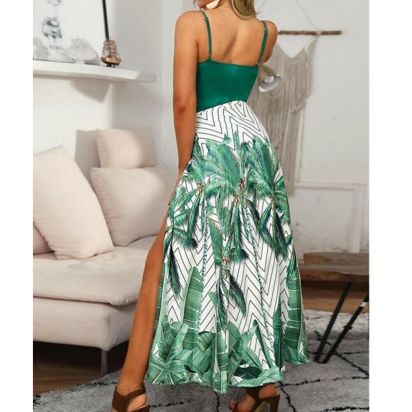 The Best Fashion Boho Women Summer Maxi Long Dress Ladies Floral Spaghetti Strap V-neck Beach Holiday Party Sundress Online - Takalr