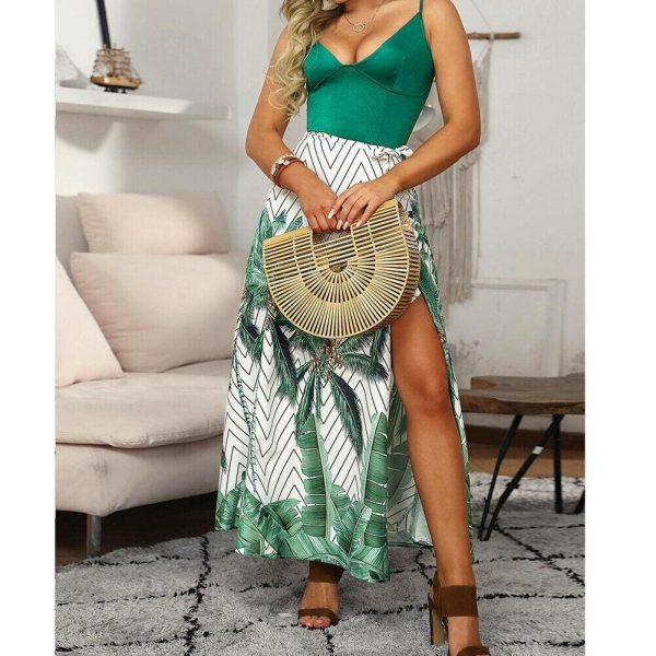 The Best Fashion Boho Women Summer Maxi Long Dress Ladies Floral Spaghetti Strap V-neck Beach Holiday Party Sundress Online - Takalr