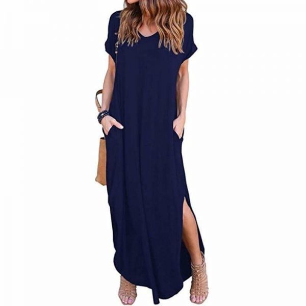 The Best Fashion Casual Cotton Dress Women Robe Jurken V-Neck Streetwear Loose Online - Source Silk