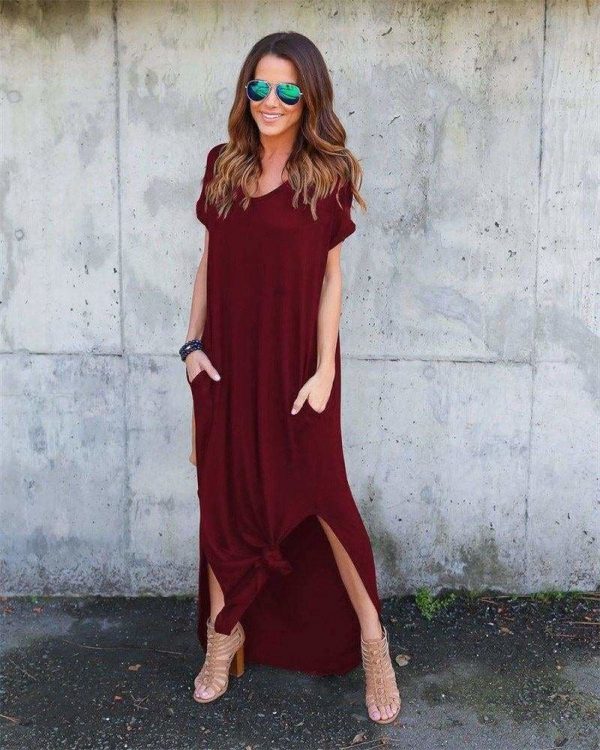 The Best Fashion Casual Cotton Dress Women Robe Jurken V-Neck Streetwear Loose Online - Source Silk