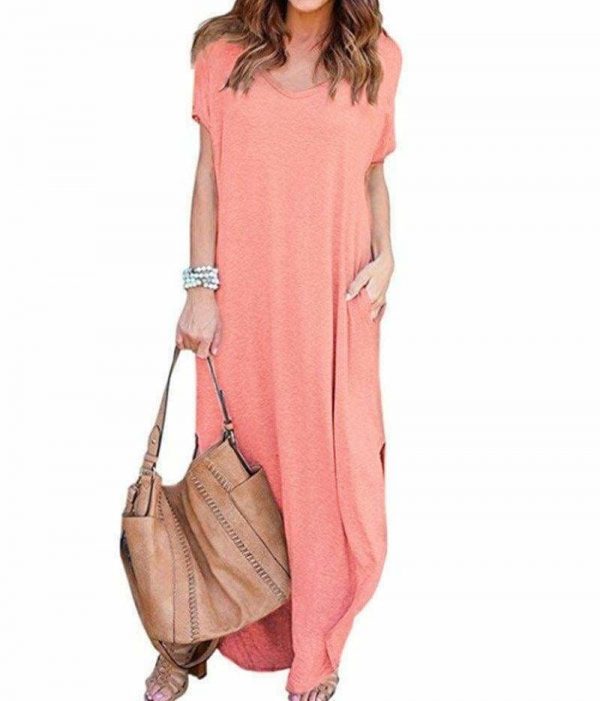 The Best Fashion Casual Cotton Dress Women Robe Jurken V-Neck Streetwear Loose Online - Source Silk