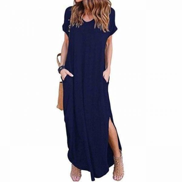 The Best Fashion Casual Cotton Dress Women Robe Jurken V-Neck Streetwear Loose Online - Source Silk