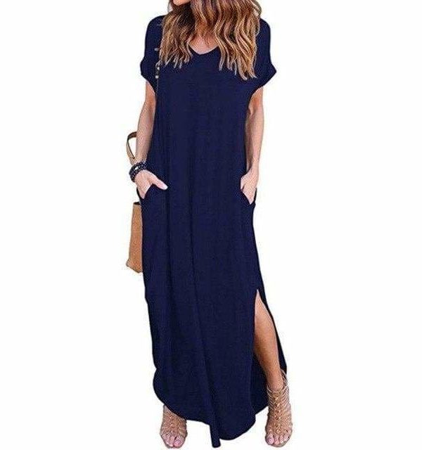 The Best Fashion Casual Cotton Dress Women Robe Jurken V-Neck Streetwear Loose Online - Source Silk