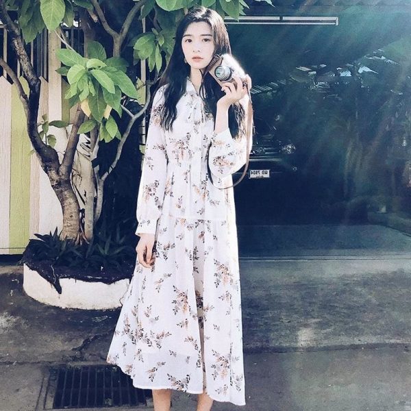 The Best Fashion Korea Style Women Girl Boho Floral Long Dress Maxi Dress Online - Takalr