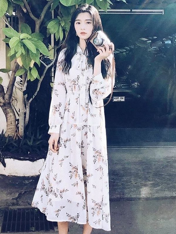 The Best Fashion Korea Style Women Girl Boho Floral Long Dress Maxi Dress Online - Takalr