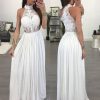 The Best Fashion Lace Maxi Dress Ladies Backless Sexy Hollow Out Skinny Summer Boho Elegant Women Evening Party Halter Sleeveless Dress Online - Takalr