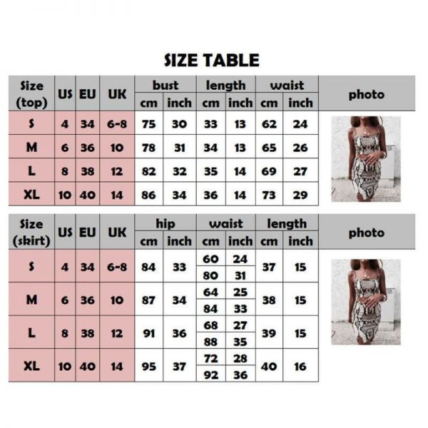 The Best Fashion Ladies Snake Print Two Piece Set Streetwear Women Summer Sleeveless Bandage Crop Top Skirt set Party Club Outfit Set Online - Takalr