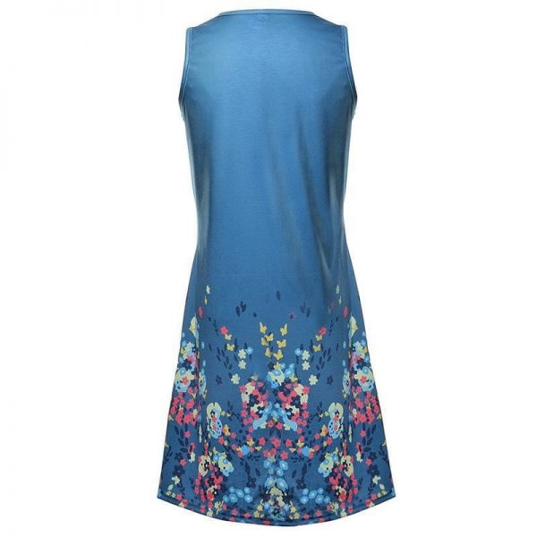 The Best Fashion O-Neck Sleeveless Tank Print Dress Online - Source Silk