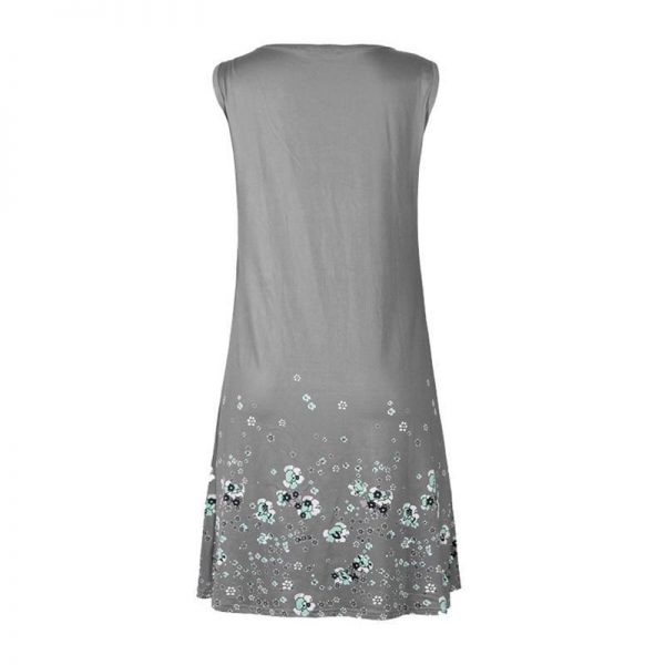 The Best Fashion O-Neck Sleeveless Tank Print Dress Online - Source Silk