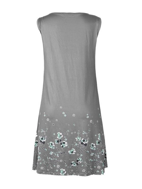 The Best Fashion O-Neck Sleeveless Tank Print Dress Online - Source Silk