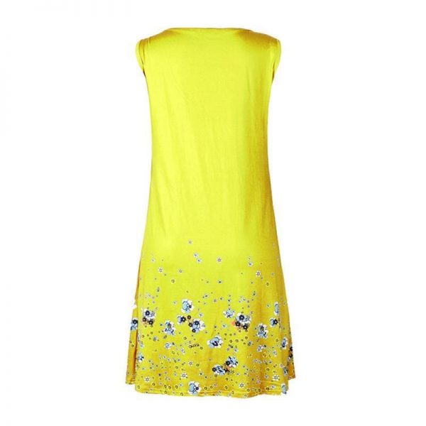 The Best Fashion O-Neck Sleeveless Tank Print Dress Online - Source Silk