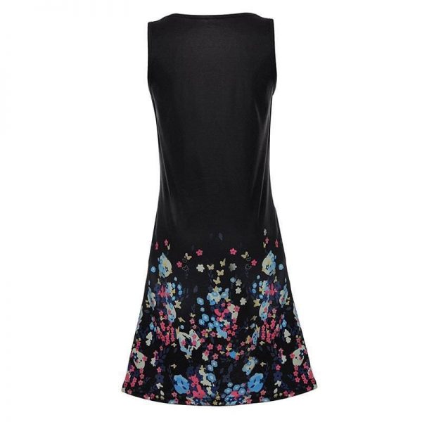 The Best Fashion O-Neck Sleeveless Tank Print Dress Online - Source Silk