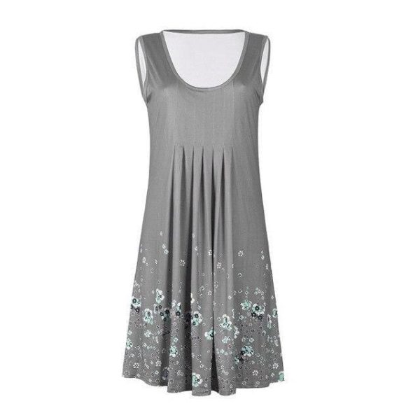 The Best Fashion O-Neck Sleeveless Tank Print Dress Online - Source Silk