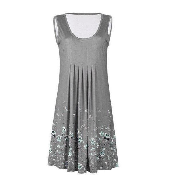 The Best Fashion O-Neck Sleeveless Tank Print Dress Online - Source Silk