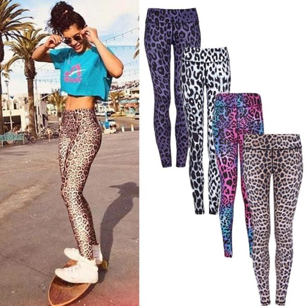 The Best Fashion Push Up Leggings Women Workout High Waist Slim Polyester High Waist Jeggings Women Leopard Print Leggings Online - Takalr