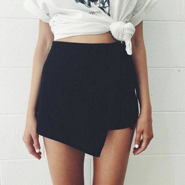 The Best Fashion Sexy Lady Women Solid Summer Shorts Sexy Casual High Waist Irregular Bandage Shorts Hot Online - Takalr