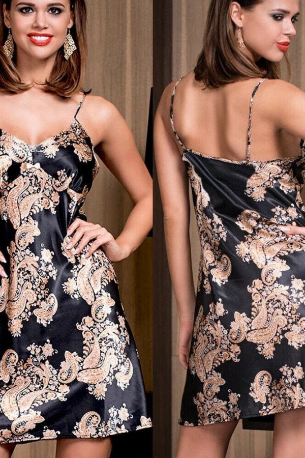 The Best Fashion Sexy Women Boho Floral Imitation Silk Mini Slip Dress Party Casual Beach Dresses Summer Sundress Online - Takalr