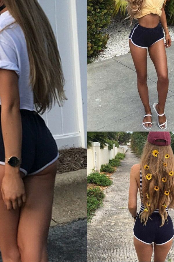 The Best Fashion Stretch Waist Casual Shorts Woman High Waist Shorts Summer Beach Sexy Short Ladies Clothing Online - Takalr