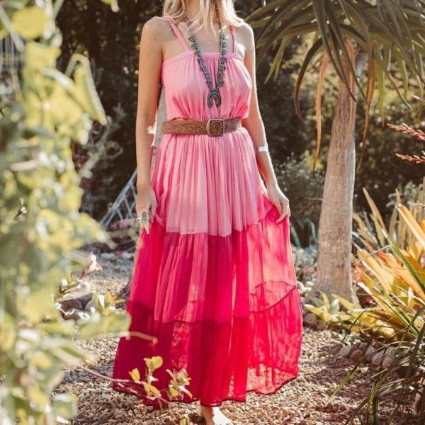 The Best Fashion Summer Dress  Women Holiday High Waist Sleeveless Dress Ladies Summer Boho Beach Long Sundress Online - Takalr