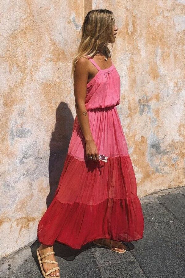 The Best Fashion Summer Dress  Women Holiday High Waist Sleeveless Dress Ladies Summer Boho Beach Long Sundress Online - Takalr