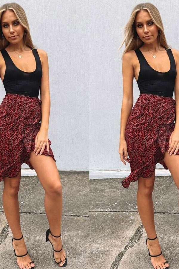 The Best Fashion Summer Women Leopard Print Wrap Skirt Ladies Casual Bandage Midi Skirt Women Sexy Party Wear Beach Sundress Online - Takalr