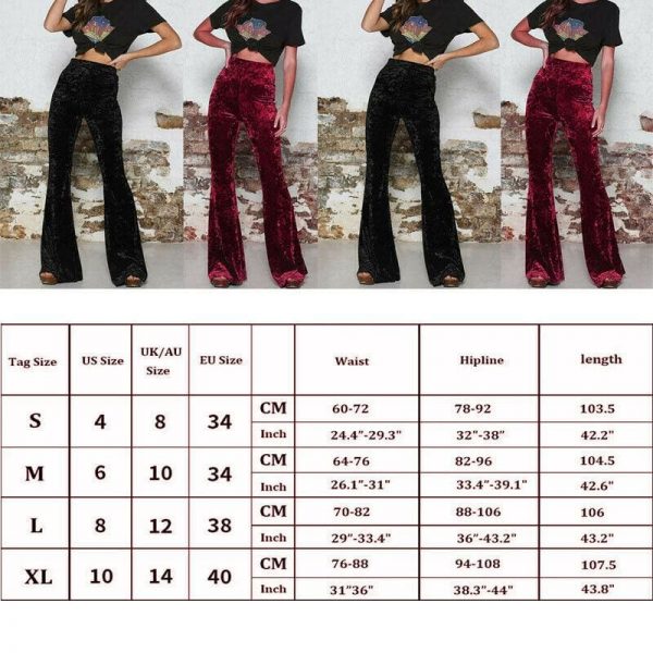 The Best Fashion Velvet Pants women autumn winter slim Flare pants women high waist trousers high street style pants bottoms Online - Takalr