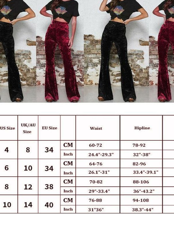 The Best Fashion Velvet Pants women autumn winter slim Flare pants women high waist trousers high street style pants bottoms Online - Takalr