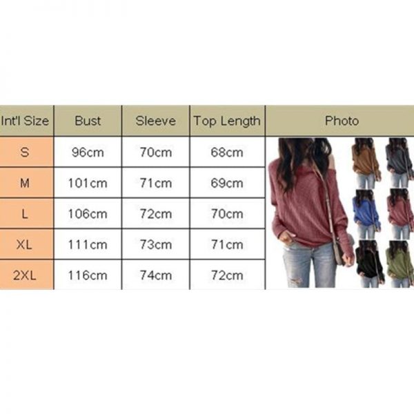 The Best Fashion Women Autumn Cold Off Shoulder Loose T Shirts Ladies Casual Long Sleeve Pure Tops Shirt Online - Takalr