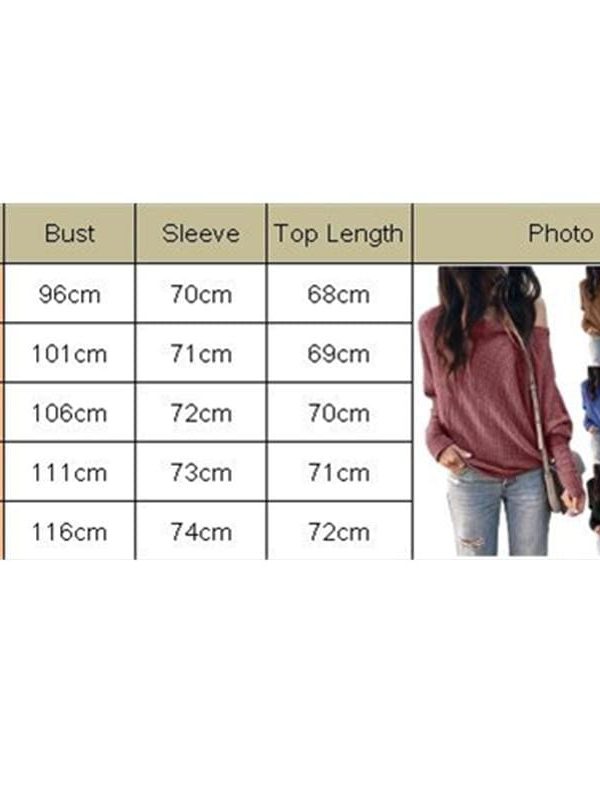 The Best Fashion Women Autumn Cold Off Shoulder Loose T Shirts Ladies Casual Long Sleeve Pure Tops Shirt Online - Takalr