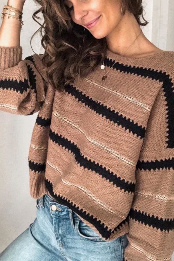 The Best Fashion Women Autumn Winter Knitted Pullover Jumper Sweater Ladies Casual Crew Neck Long Sleeve Knitwear Top Online - Takalr