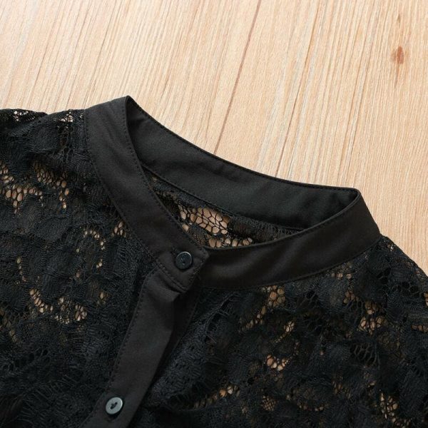 The Best Fashion Women Blouses Tops Long Sleeve Tops Lace Floral Shirt Loose Ladies Blouses Single breasted Tops Female OL Shirts Online - Takalr