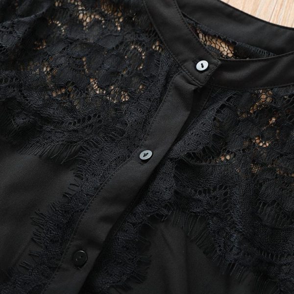 The Best Fashion Women Blouses Tops Long Sleeve Tops Lace Floral Shirt Loose Ladies Blouses Single breasted Tops Female OL Shirts Online - Takalr