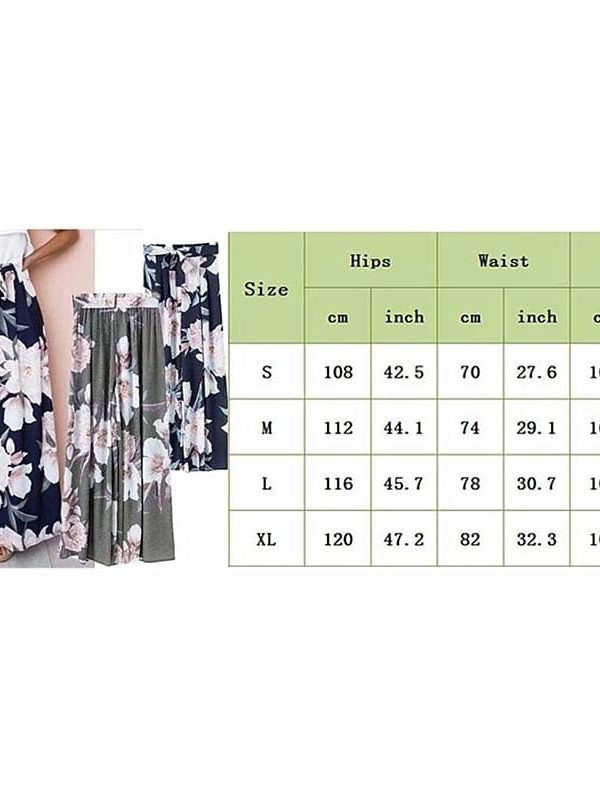 The Best Fashion Women Boho Floral High Waist Long Pants Palazzo Baggy Wide Leg Ladies Summer Loose Casual Trousers Online - Takalr