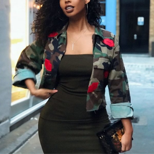 The Best Fashion Women Camo Jacket Ladies Military Army Short Jacket Outwear Casual Stylish Slim Fit Autumn 2019 New Tops Online - Takalr