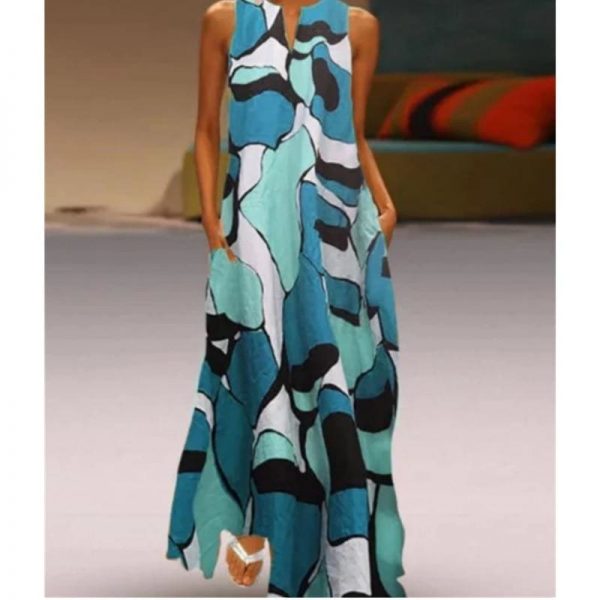 The Best Fashion Women Casual Sleeveless Summer Loose Long Maxi Dress Boho O-neck Unique Design Beach 2019 New Ladies Dress Online - Takalr