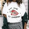 The Best Fashion Women Casual Summer Short Sleeve 2019 New Cool Girls Red Lips Print Loose T-Shirt Ladies Tops Tee Online - Takalr