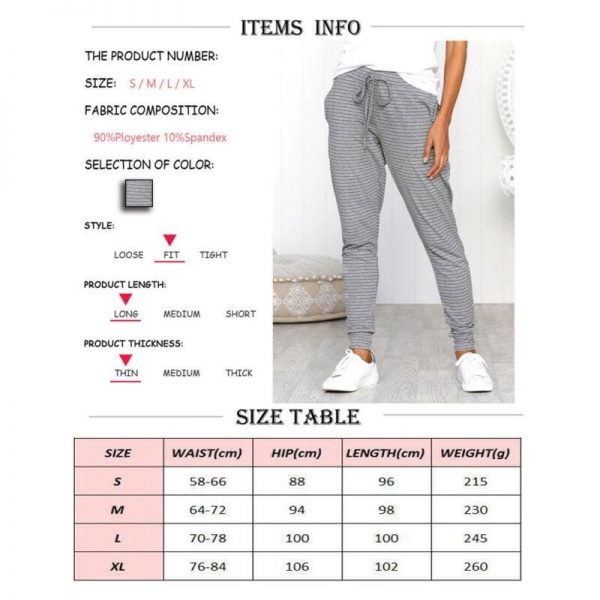 The Best Fashion Women Casual Sweatpants Stripes Drawstring Loose Jogger Dance Harem Pants Sports Baggy Slacks Trousers Online - Takalr