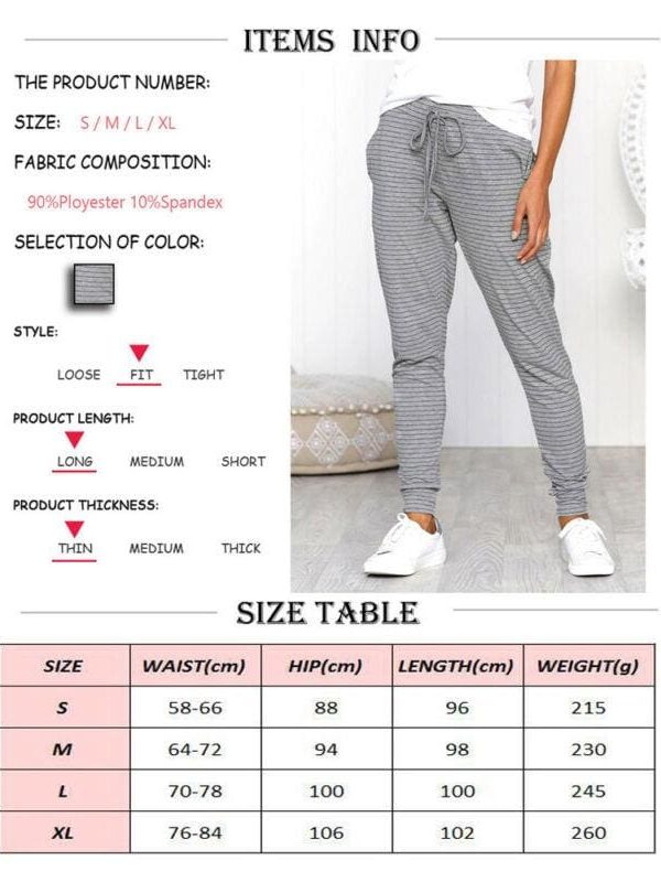 The Best Fashion Women Casual Sweatpants Stripes Drawstring Loose Jogger Dance Harem Pants Sports Baggy Slacks Trousers Online - Takalr