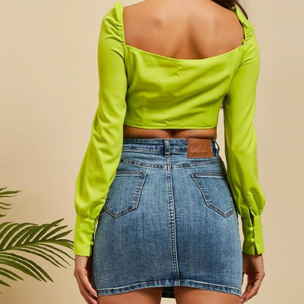 The Best Fashion Women Casual Tank Crop Tops Vest Blouse Ladies Casual Off Shoulder Long Sleeve Tee Shirt Tops Streetwear Online - Takalr