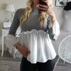 The Best Fashion Women Crew Neck Long Sleeve Tops Autumn Ladies Casual Ruffle Hem T Shirt Pullover Tops weater Jumper Online - Takalr