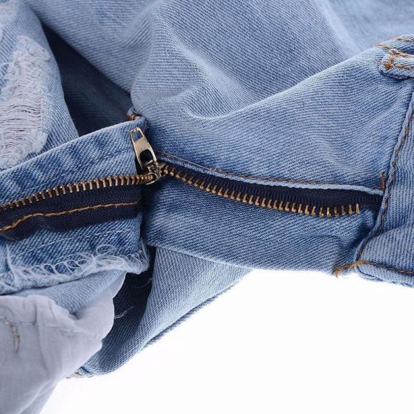 The Best Fashion Women Destroyed Ripped Jeans Distressed Slim Pants High Waist Denim Jeans Online - Takalr