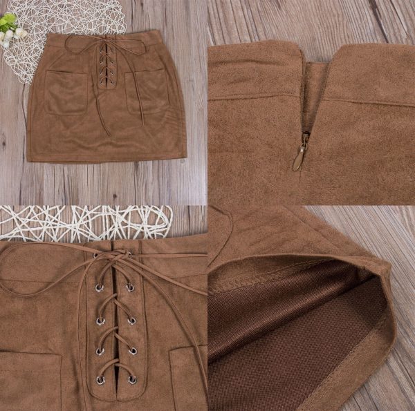 The Best Fashion Women Elastic Pleated Skirt  Ladies Bandage High Waist Party Pencil Short Mini Skirt Women Brief Solid Daily Skirts Online - Takalr