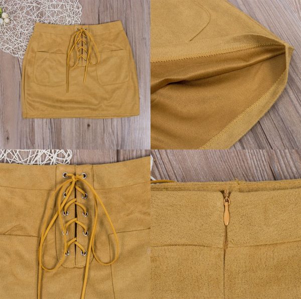 The Best Fashion Women Elastic Pleated Skirt  Ladies Bandage High Waist Party Pencil Short Mini Skirt Women Brief Solid Daily Skirts Online - Takalr