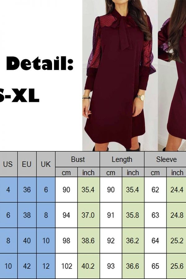 The Best Fashion Women Elegant Evening Party Club Loose Dress Women Ladies Casual Mesh Puff Long Sleeve Dress vestidos Online - Takalr