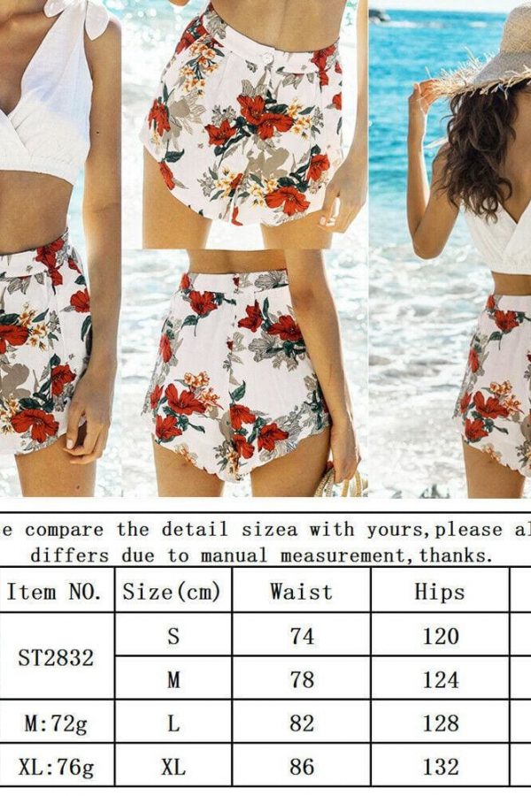 The Best Fashion Women Floral High Waist Shorts Summer Casual Printed Ladies Beach Holiday Travel Loose Trouser New Online - Takalr