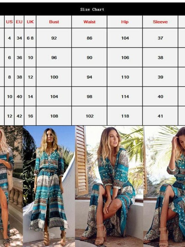 The Best Fashion Women Floral Long Maxi Dress Evening Party Ladies Half Sleeve Beach Dresses Summer Loose Sundress Online - Takalr