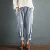 The Best Fashion Women High Waist Elastic Long Pants Baggy Casual Loose Harem Maxi Trousers Summer Outdoor Wide Leg Pants New Online - Takalr