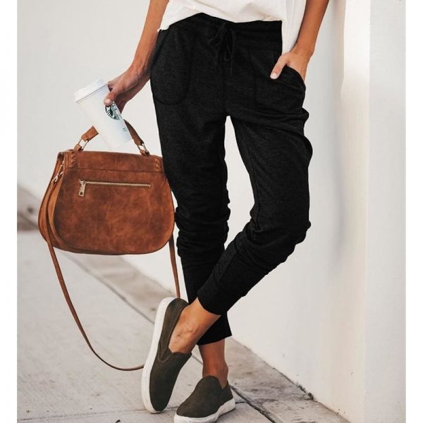 The Best Fashion Women Jogger Pants Autumn Winter Casual Loose Drawstring Sweatpants Sports Soft Harem Trousers Online - Takalr