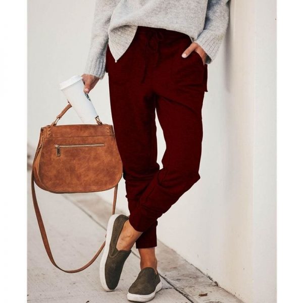 The Best Fashion Women Jogger Pants Autumn Winter Casual Loose Drawstring Sweatpants Sports Soft Harem Trousers Online - Takalr