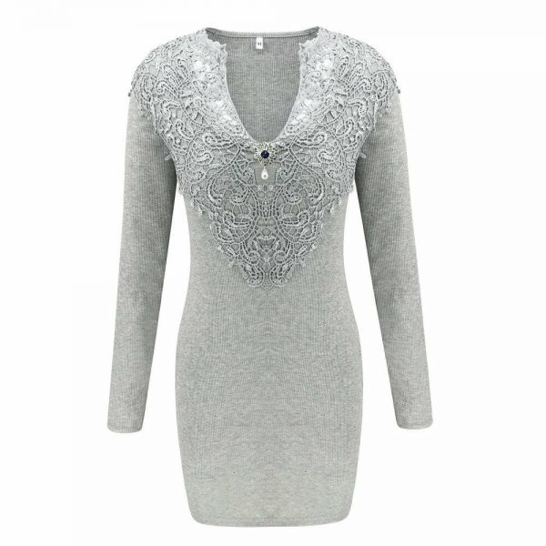 The Best Fashion Women Knitted Bodycon Jumper Dress Ladies Autumn Winter Long Sleeve Casual Slim Fit Sweater Tops Dress Online - Takalr